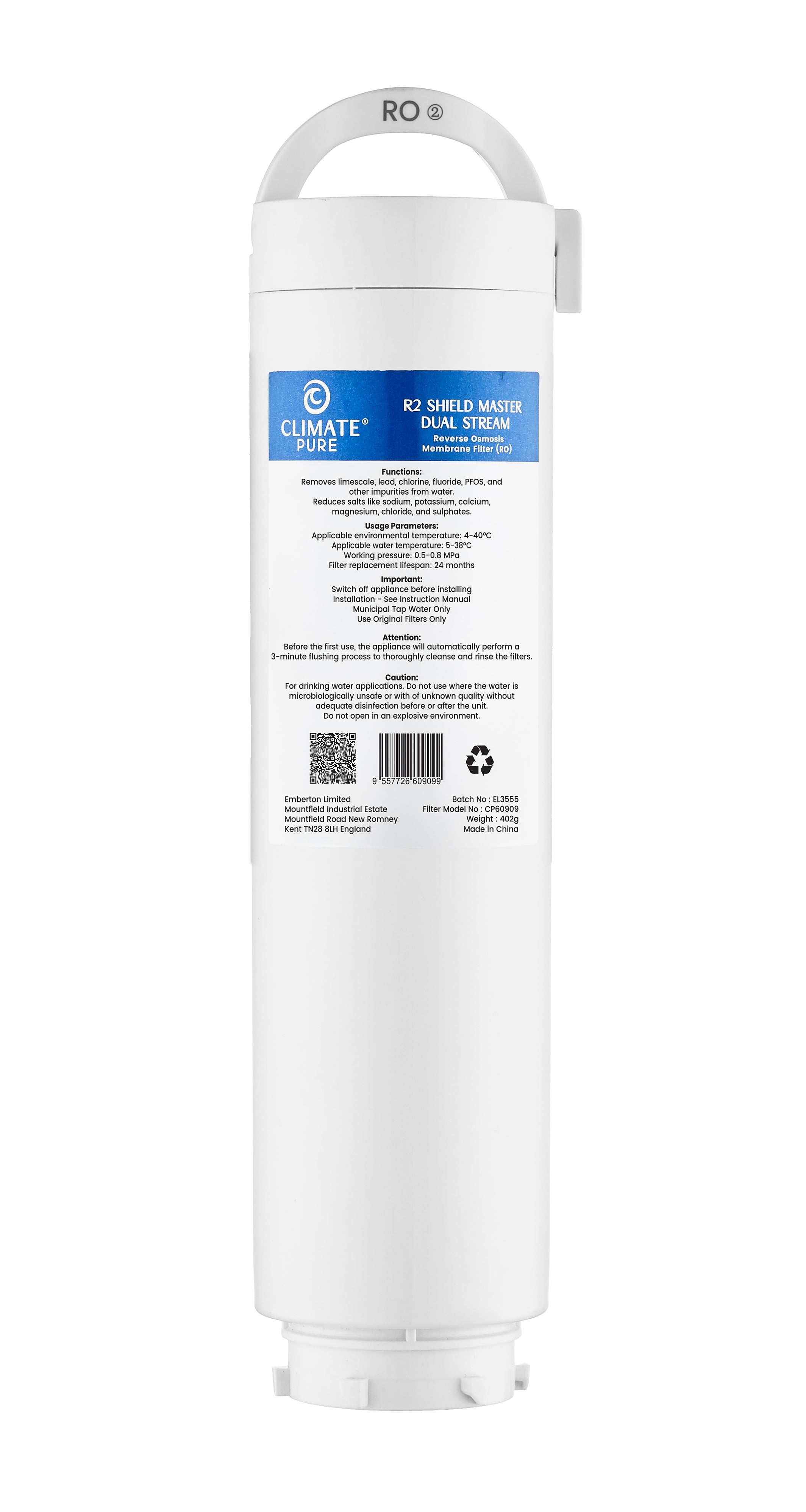 Purificateur d'eau 1.0L